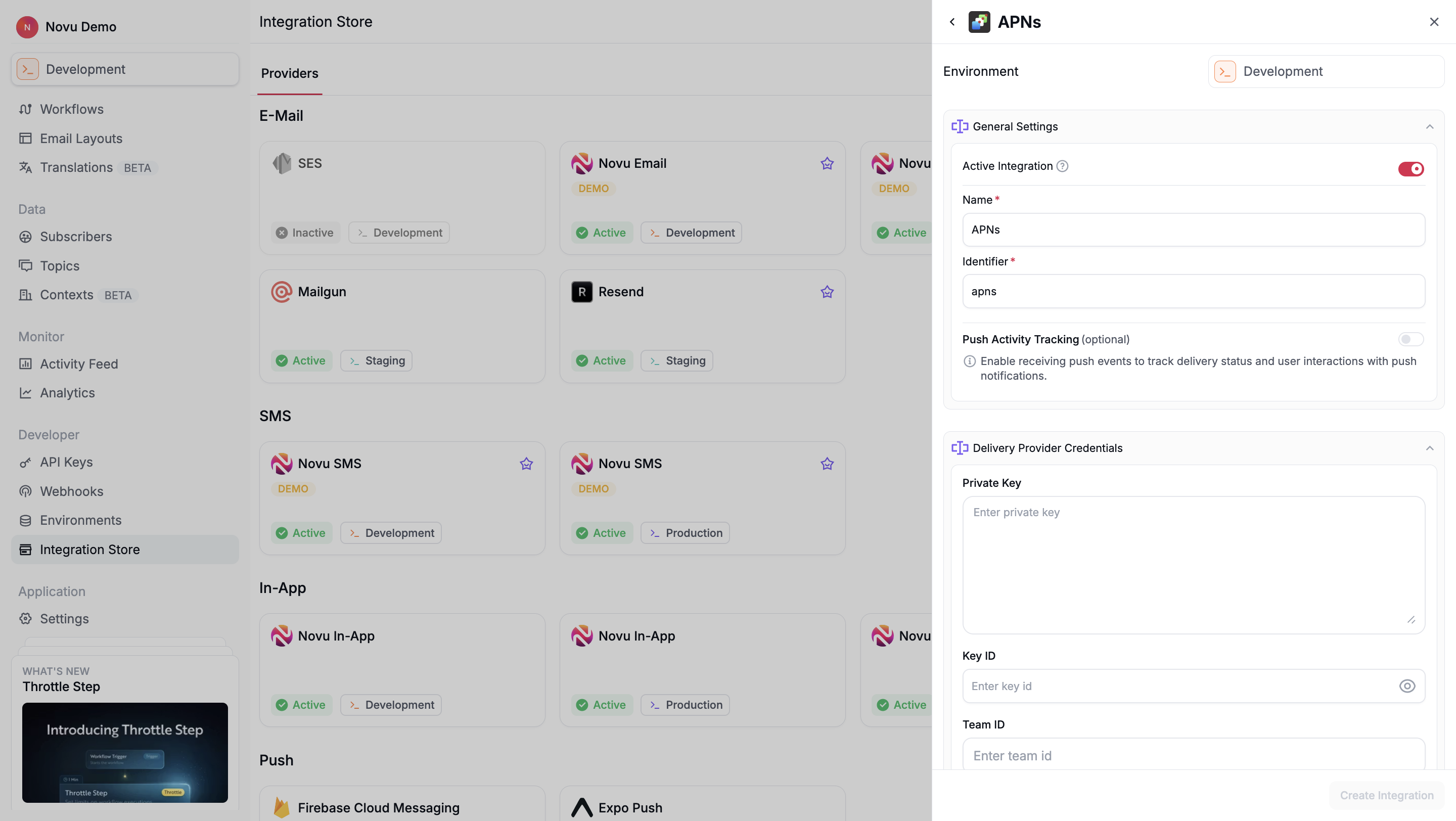 APNS Integration in Novu