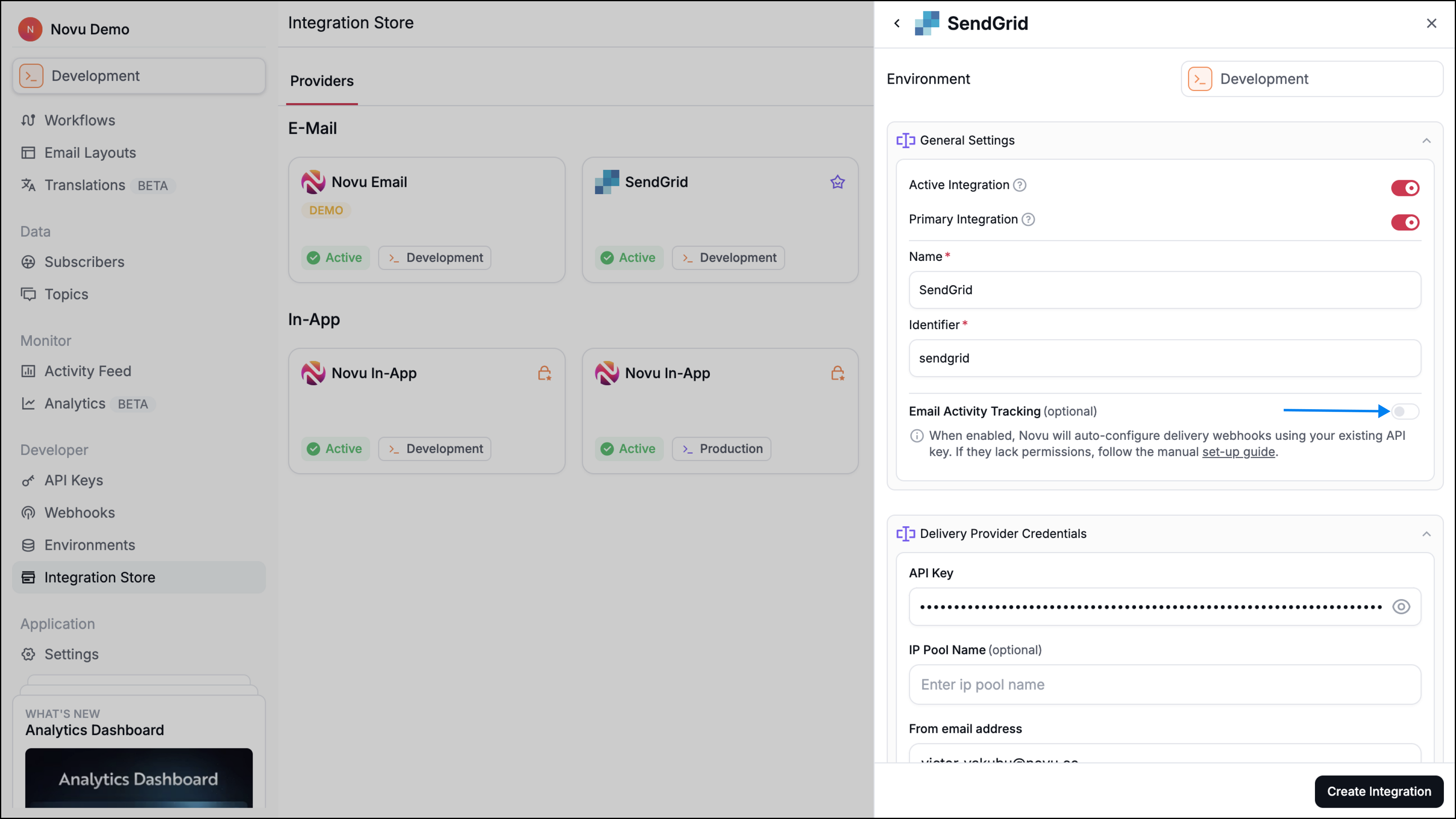 Enable the inbound webhook